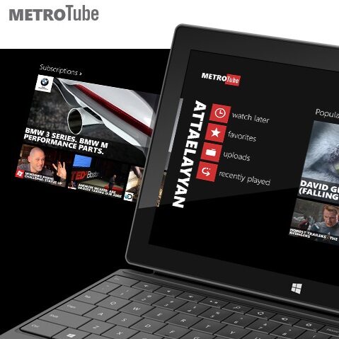MetroTube na tablety z Windows 8/RT