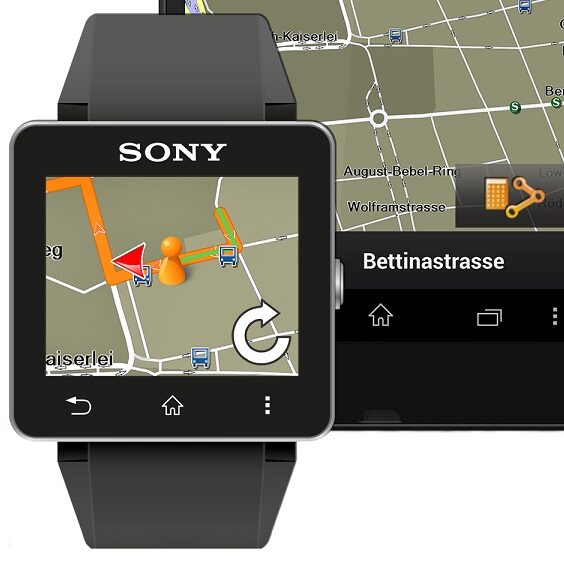 Garmin przygotował nawigację na zegarek Sony SmartWatch 2