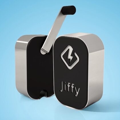 Jiffy – bank energii z korbką. Energia nakręcana ręcznie.