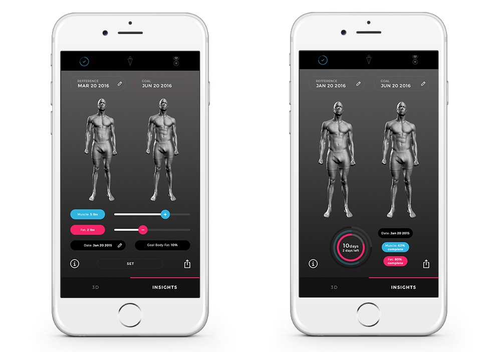 Naked 3D Fitness Tracker app