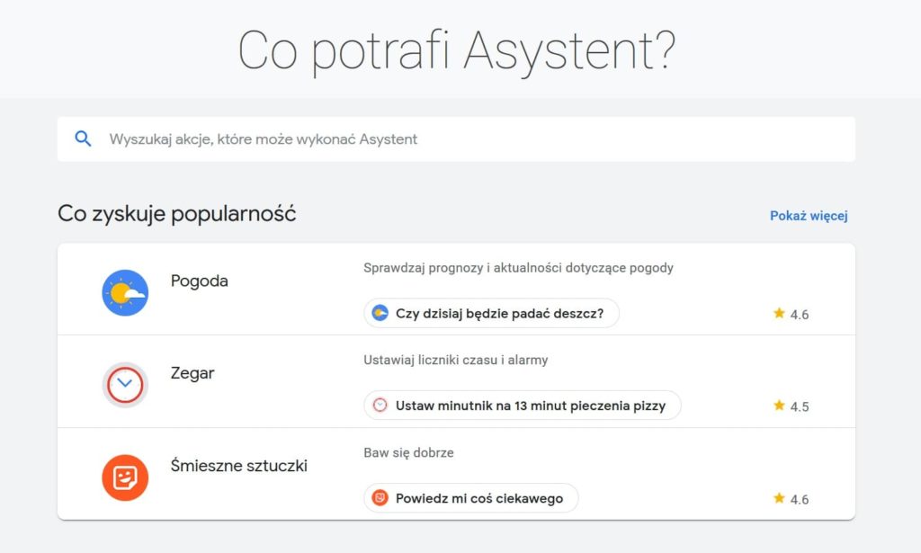 Asystem Google po polsku